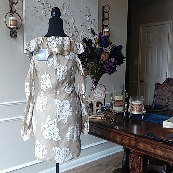 NWT Missguided Ruffle Floral Lace Mini Dress. Size 6 - Picture 14 of 17